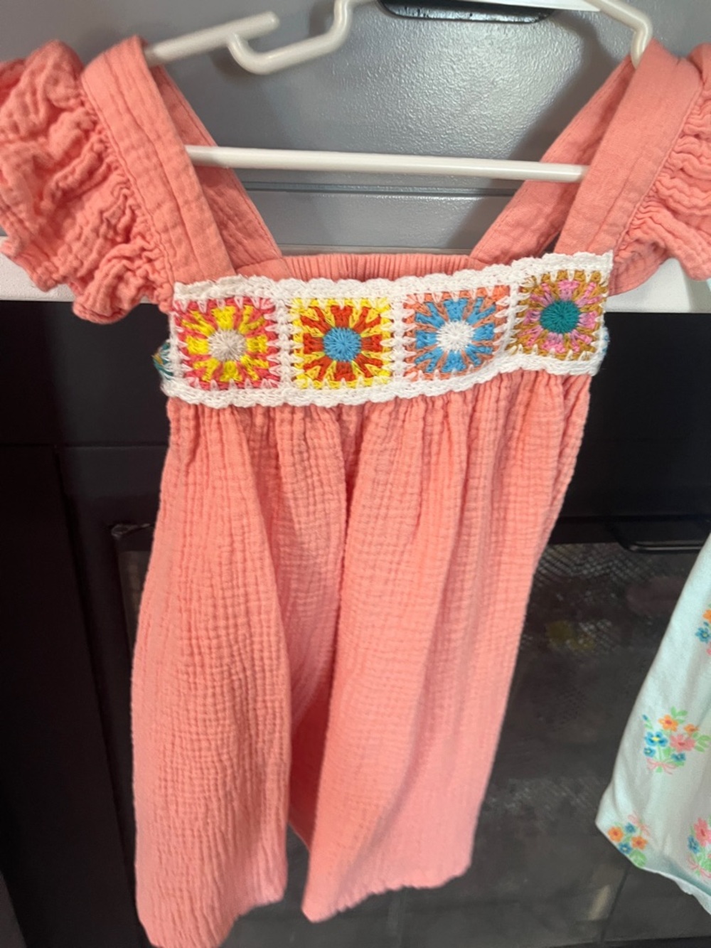 Girls' Coral Crochet-Trim Sundress - Kids Dress - Picture 5 of 7